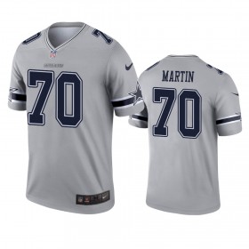 Maillot Homme Dallas Cowboys Zack Martin 70 Gris Inverted Legend